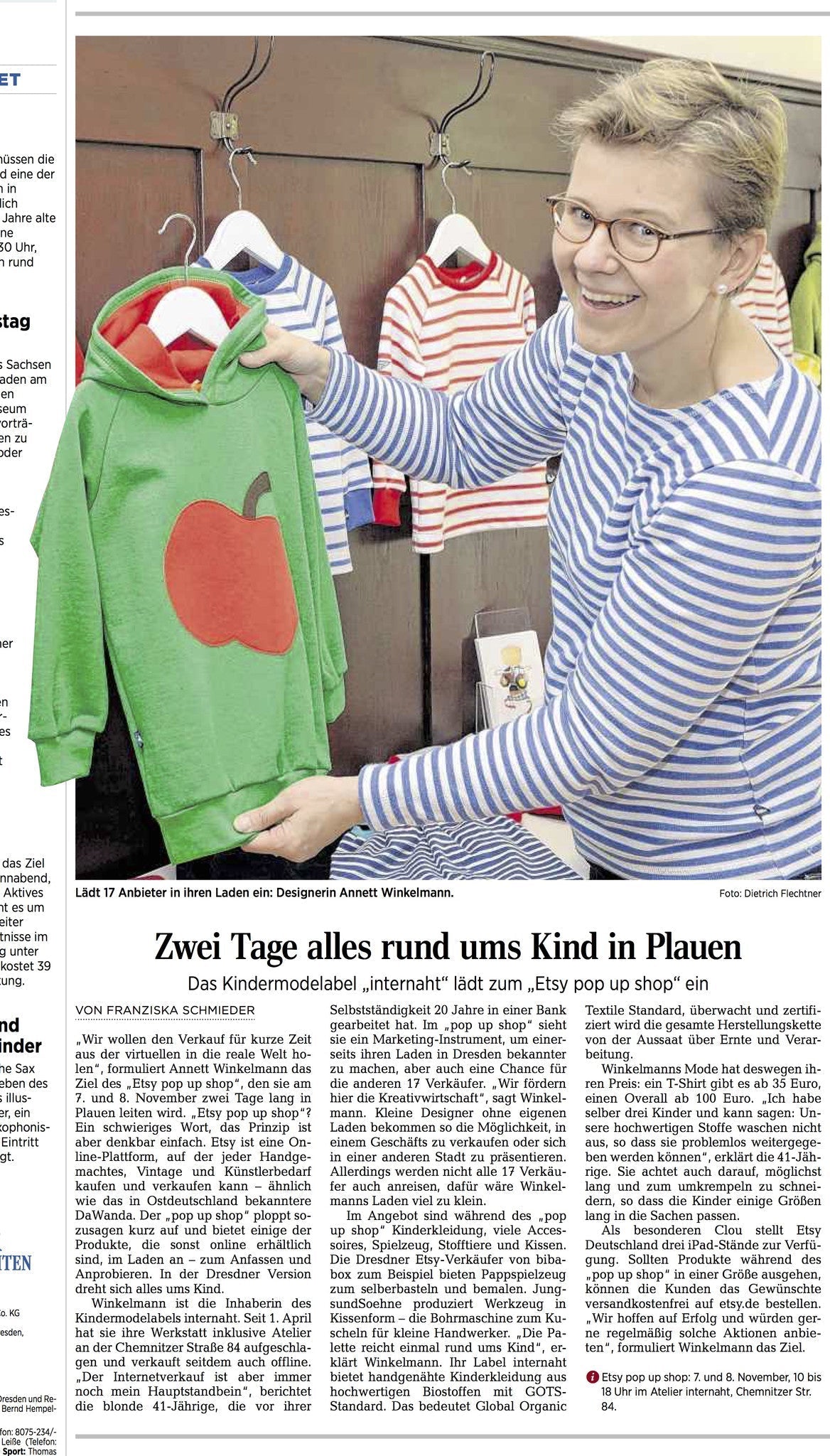 Oktober 2014 - DNN zum Etsy Popup Shop im internaht