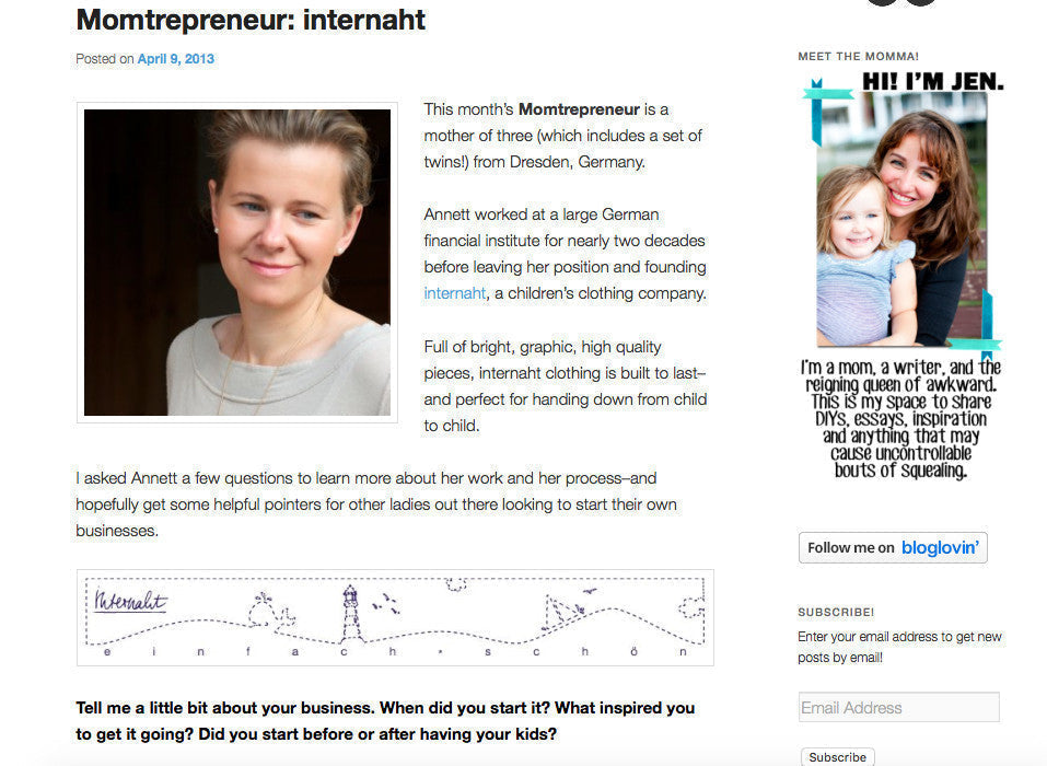 März 2013 - Momtrepreneur: internaht