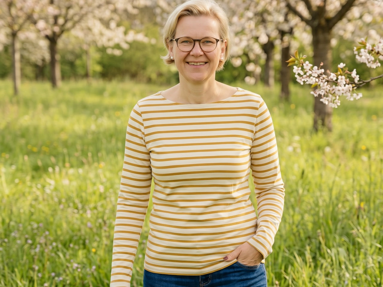 Ringelshirt Damen aus Bio-Baumwolle, fair genäht im Dresdner Atelier
