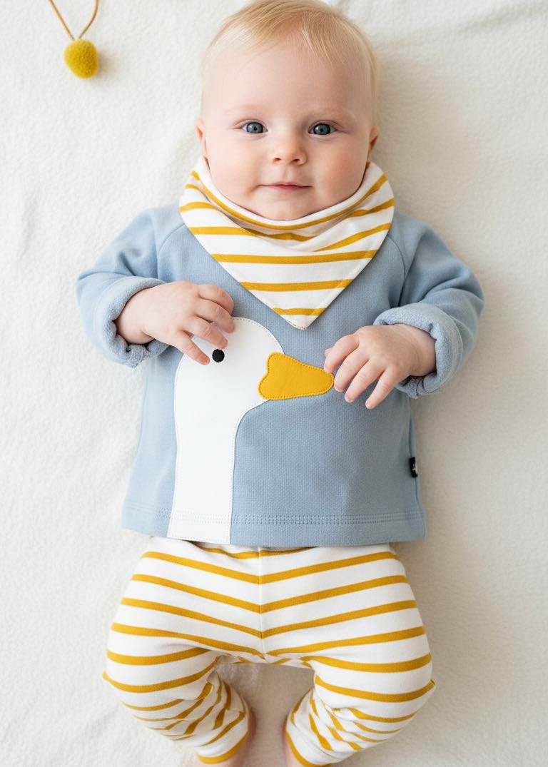 Liebevolle Geschenke zur Geburt - sorgfältig in Manufakturarbeit gefertigt, ein besonderes Baby Geschenk mit Gansmotiv