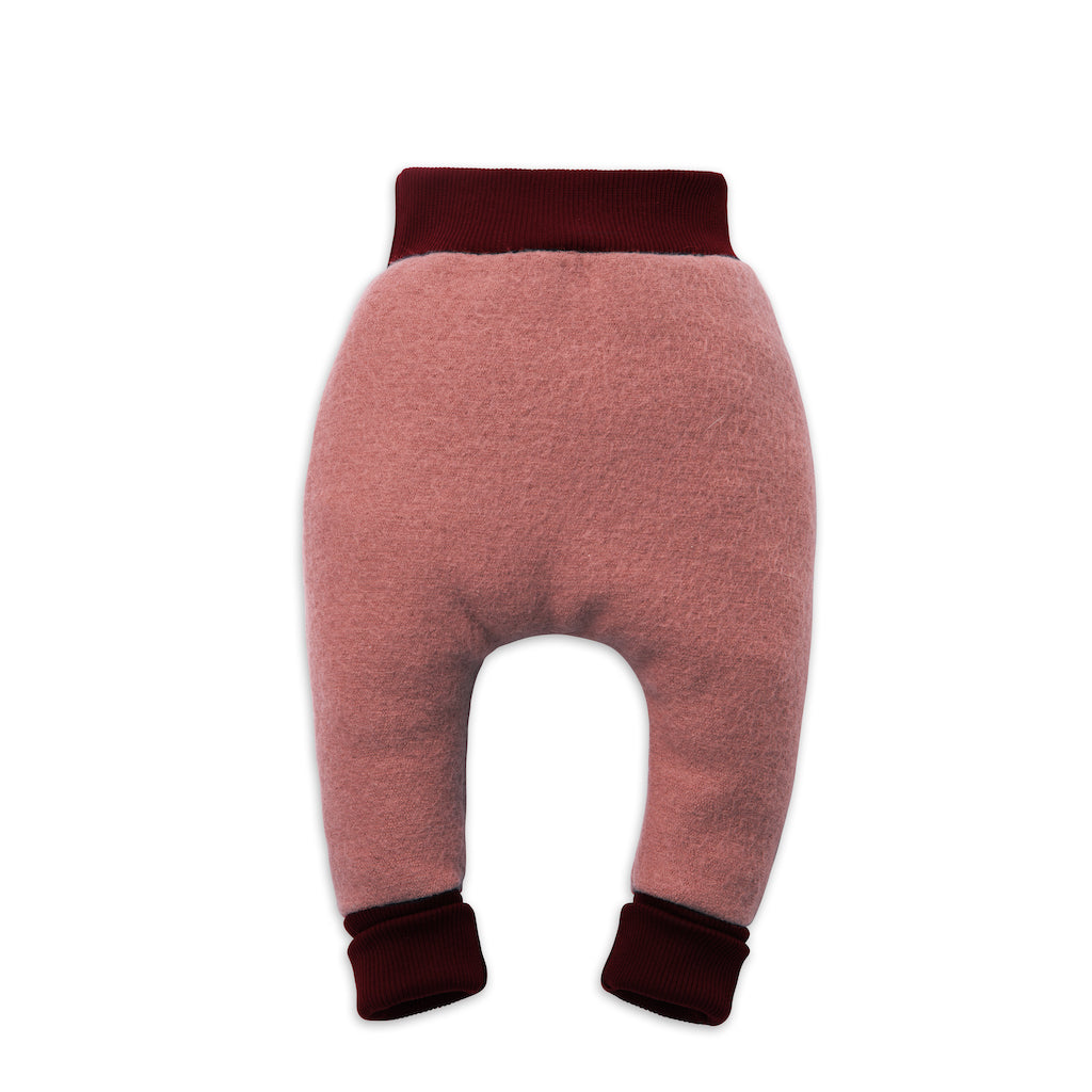 Rosenholzfarbene Baby-Hose aus Walk kbT - 100% Bio Wolle von internaht#color_rosenholz