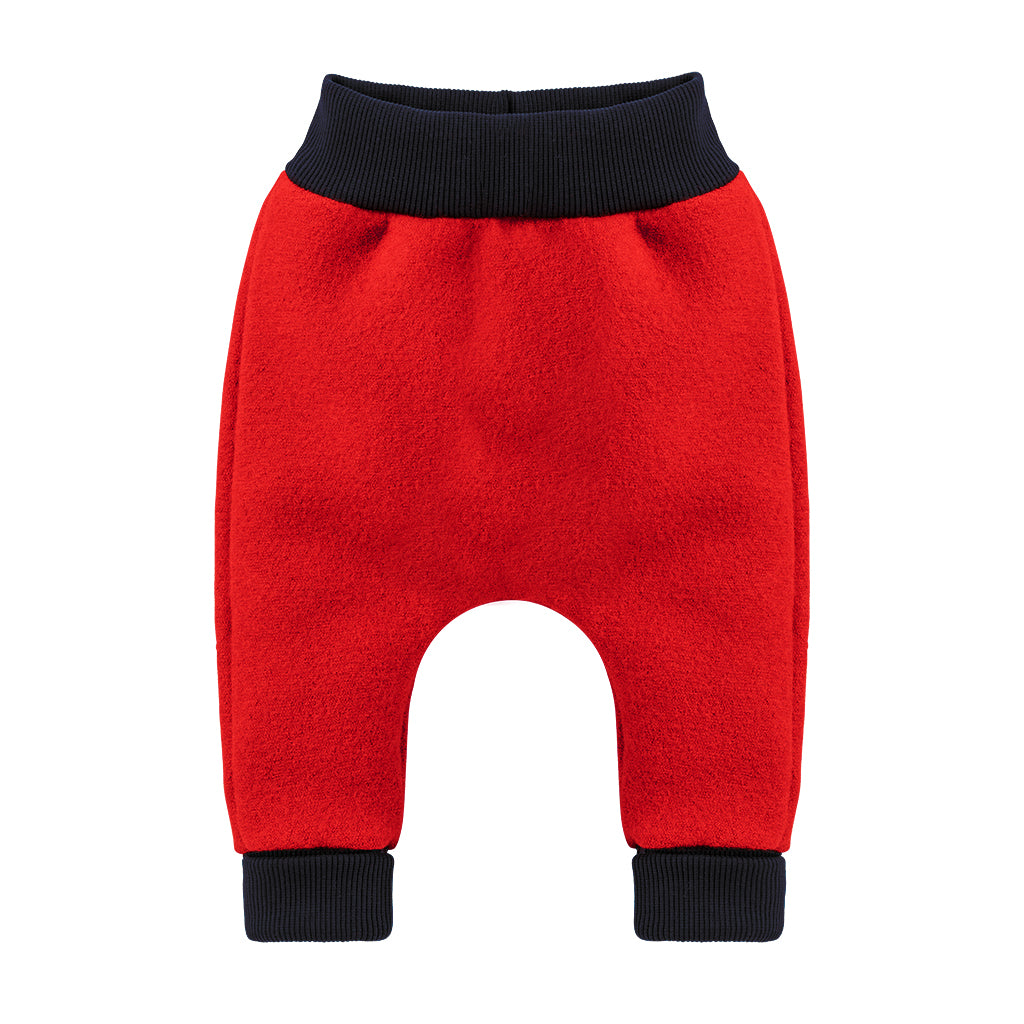 Rote Baby-Hose aus Walk kbT - 100% Bio Wolle von internaht#color_rot