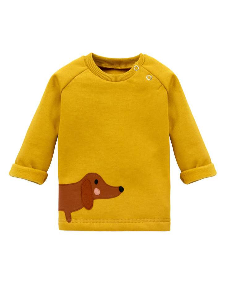 Baby Pullover aus 100% Bio Baumwolle mit Dackel-Motiv von internaht