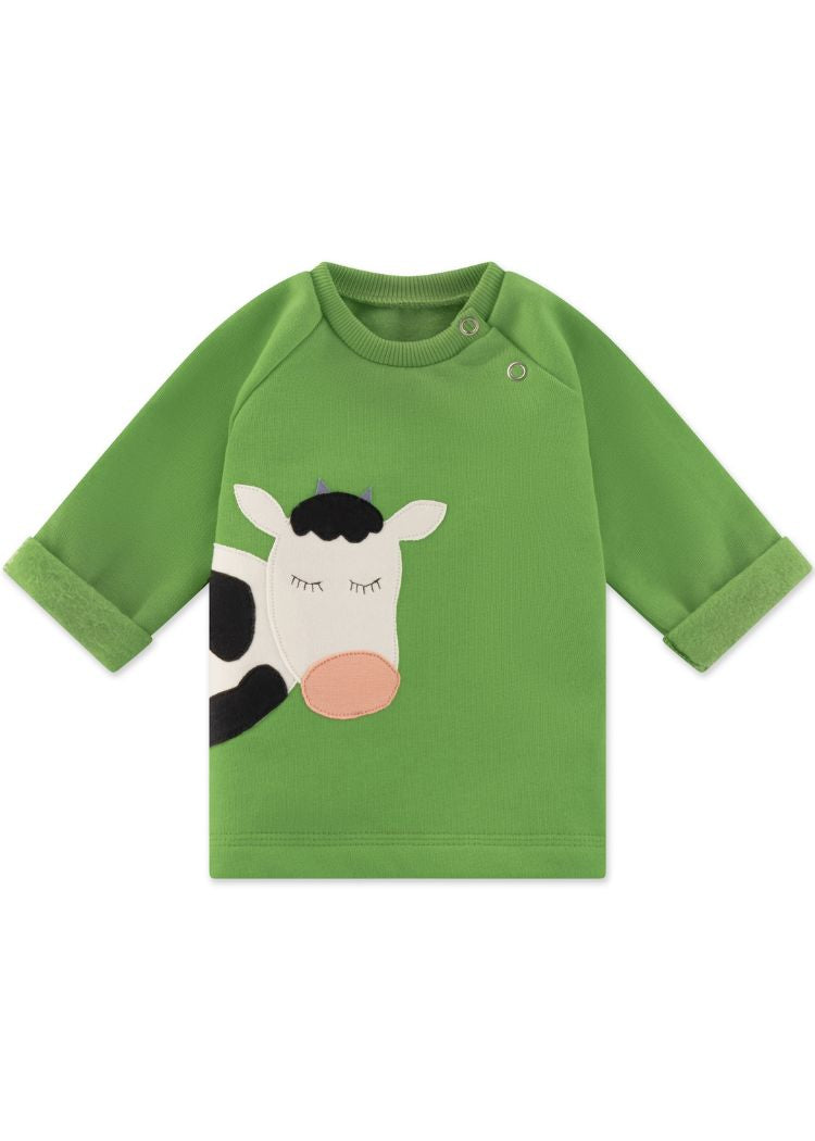 Baby Pullover aus 100% Bio Baumwolle mit Kuh-Motiv von internaht