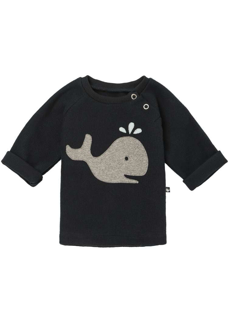 Baby Pullover aus 100% Bio Baumwolle mit Wal-Motiv von internaht