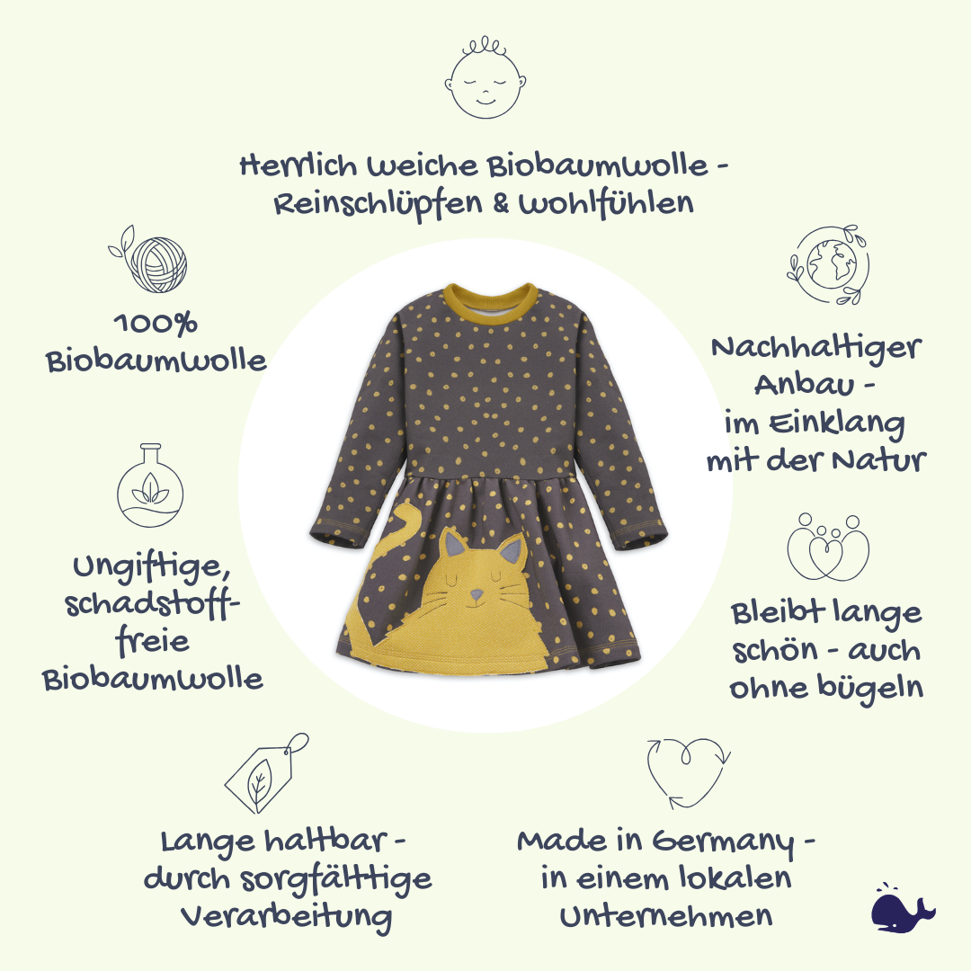 Das macht unser Sweatkleid mit Katze so besonders