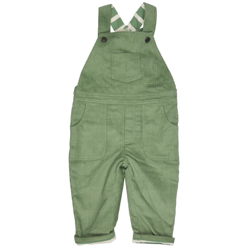 Latzhosen Kleinkinder in Grün aus 100% Bio Baumwolle von Pigeon Organics - vollständig gefüttert mit Bio-Jersey für extra Wärme