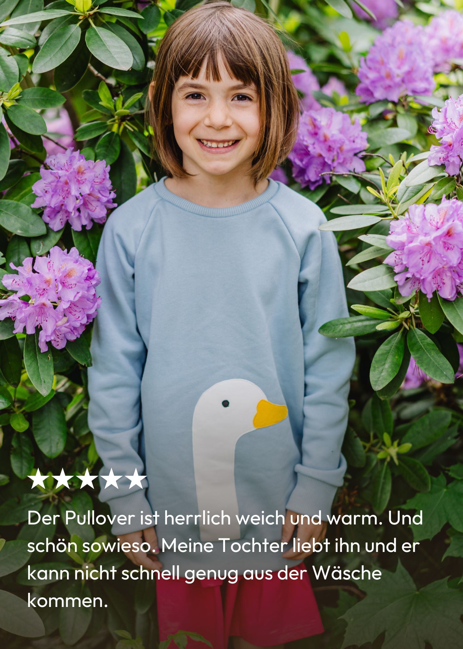 Begeisterte Kundenstimme zum Gans-Pullover für Kinder von internaht