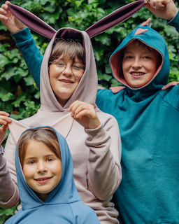 Kinder Pullover mit Hasenohren aus 100% Biobaumwolle von internaht