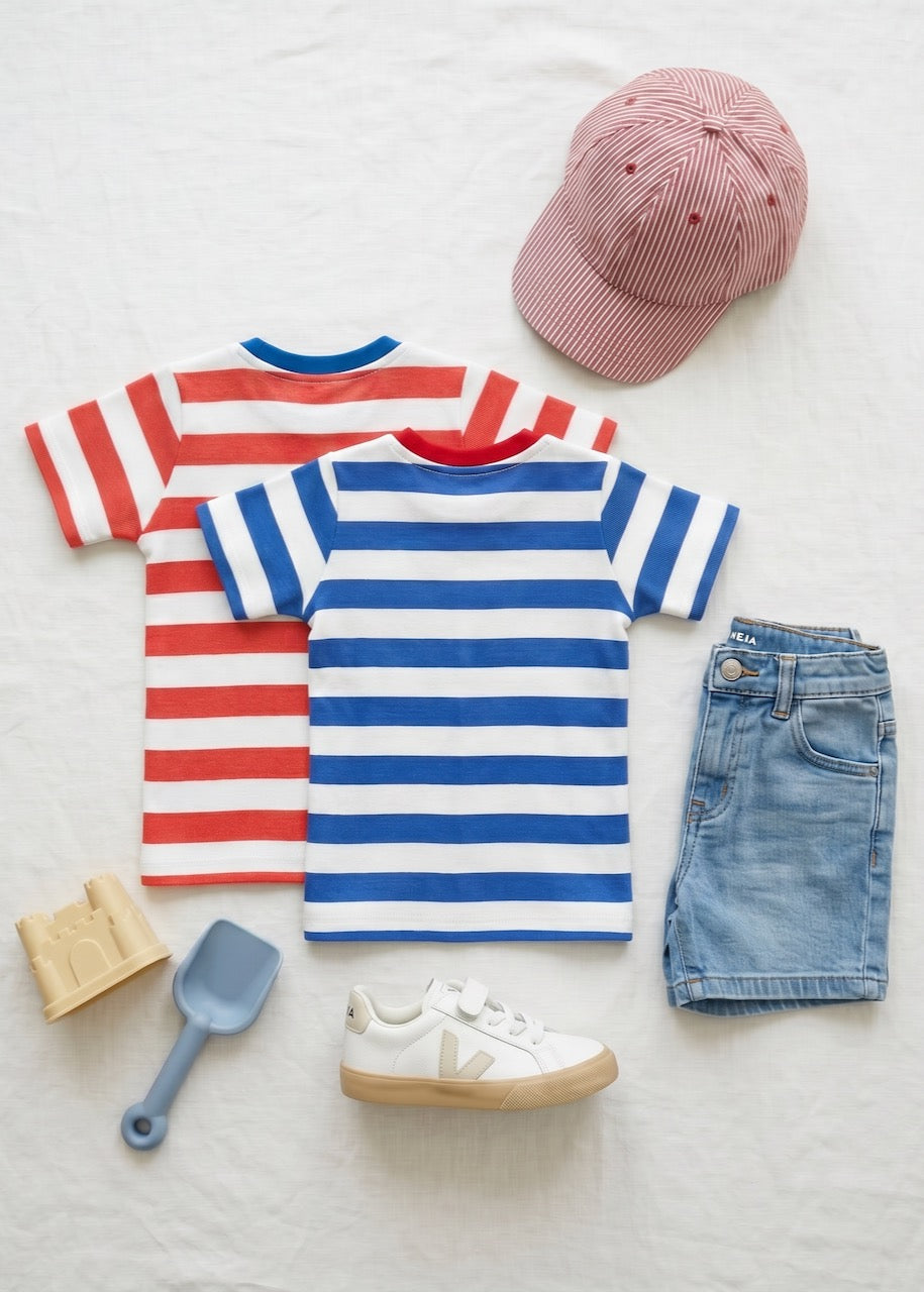 Style-Inspiration: Kinder T-Shirt Bio Baumwolle Rot-Weiß kombiniert – nachhaltige Kindermode von internaht