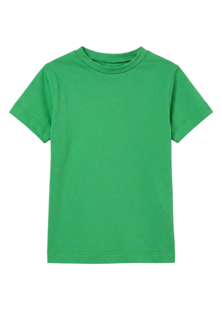 Kinder T-Shirt Bio Baumwolle Grün Uni – leichter Sommer-Jersey, handgenäht von internaht in Dresden