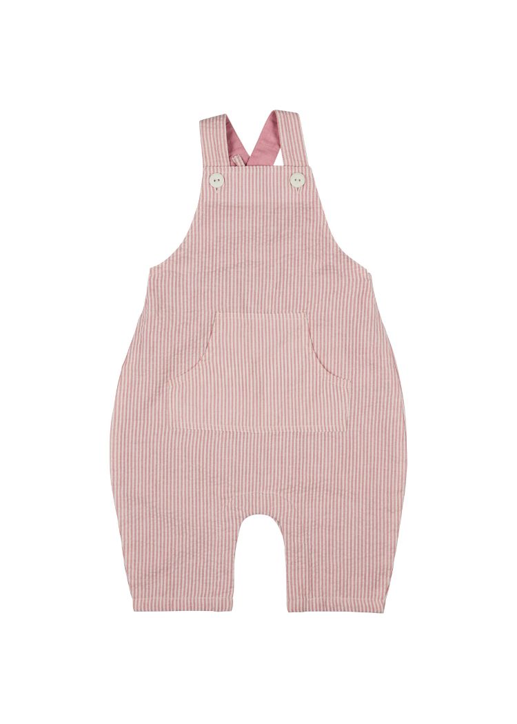 Latzhose Baby Mädchen aus 100% Bio Baumwolle pink-weiße Streifen von Pigeon kaufen