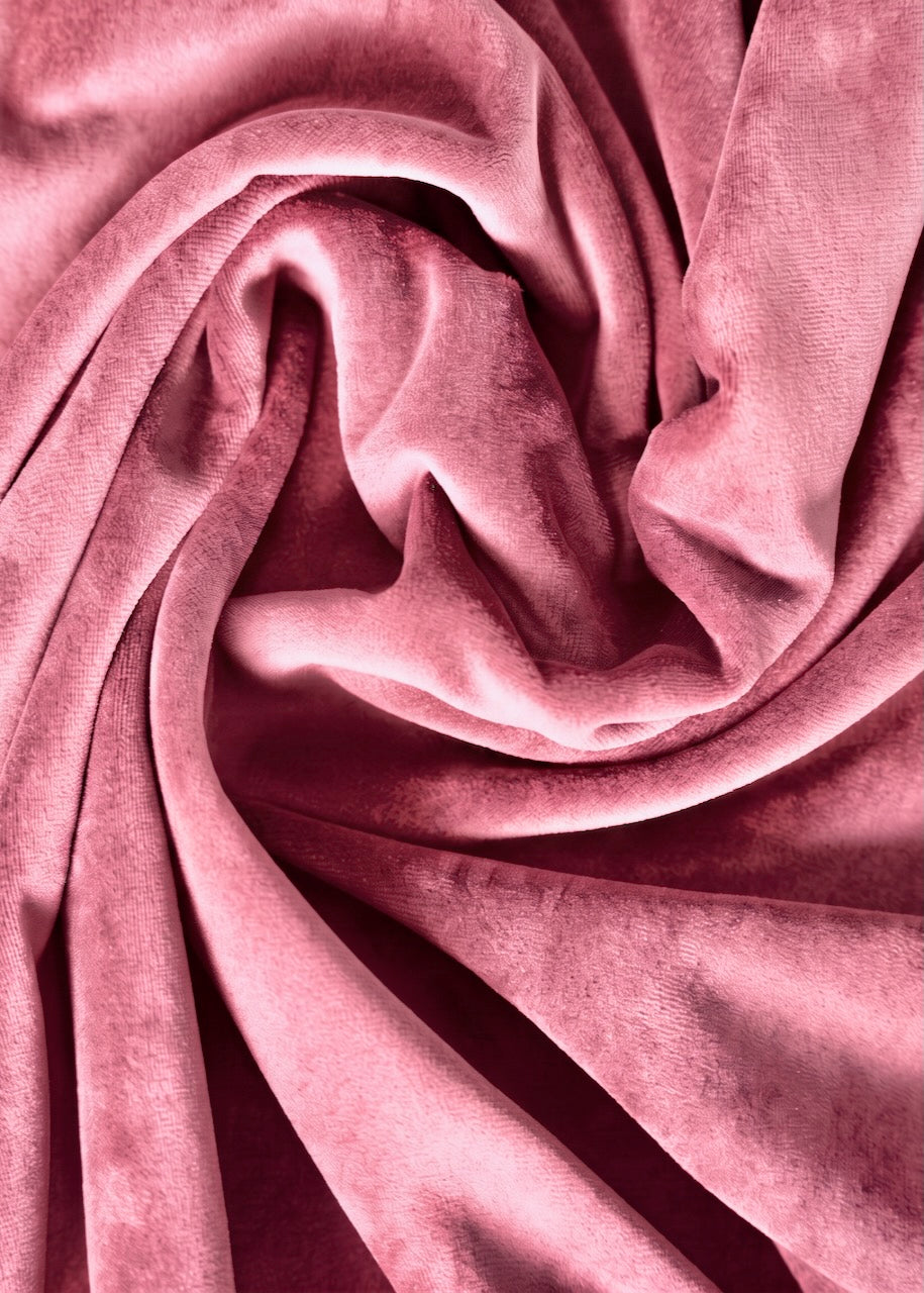 Samtig weicher Nickistoff aus 100 % Bio-Baumwolle in Rose