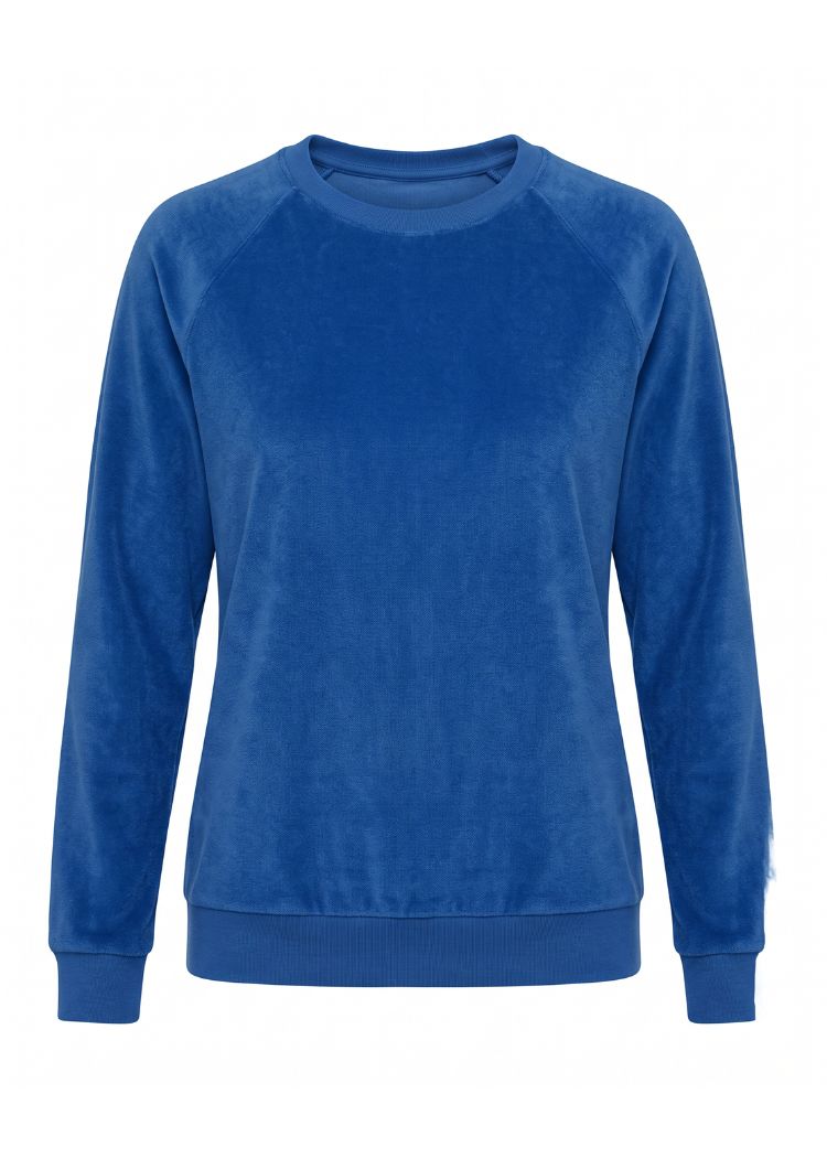 Damen Nicki Pullover aus 100% Bio-Baumwolle in Royalblau - 100 % Bio-Baumwolle – kein Polyester, kein Elasthan – kein typisches Kunstfaser-Schwitzen oder Knistern