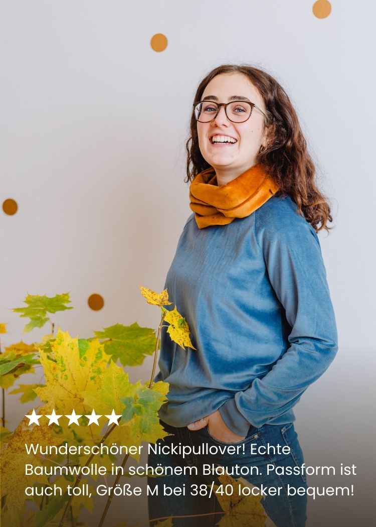 Nicki Pullover Damen aus 100 % Bio-Baumwolle – Manufakturqualität Kundenstimme zum Nicki Pullover aus 100% Biobaumwolle von internaht