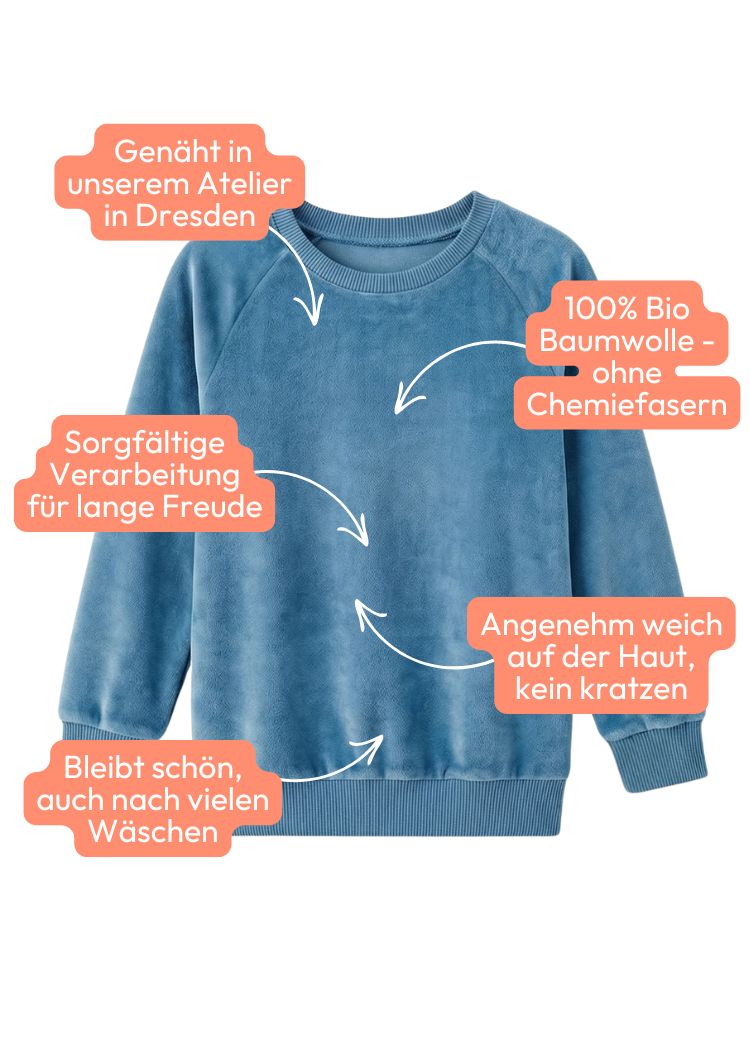 Damen Nicki Pullover aus Bio-Baumwolle, liebevoll genäht in Dresden – warm und gemütlich