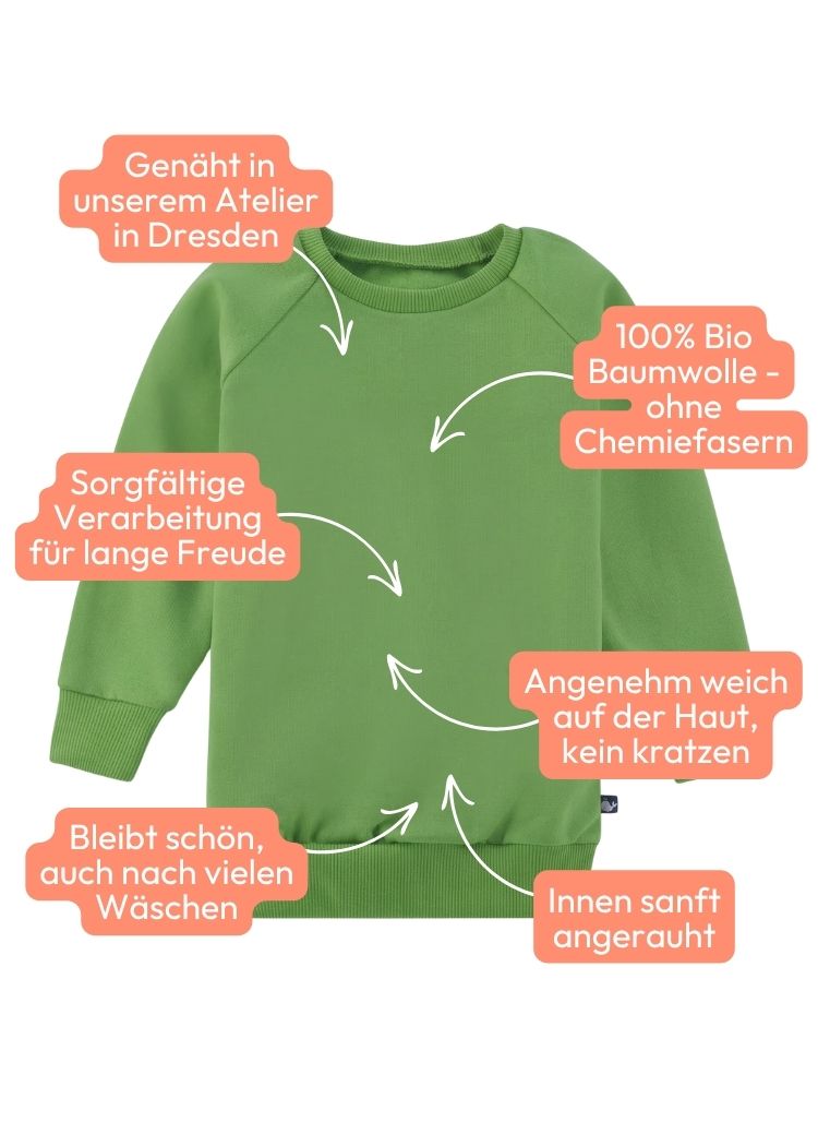 Pullover 100% Baumwolle Damen in Grün aus Bio Baumwolle - fair produziert und angenehm zu tragen