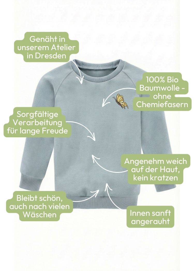 Baumwollpulllover Damen in Hellblau - nachhaltige Bio-Qualität aus Dresden