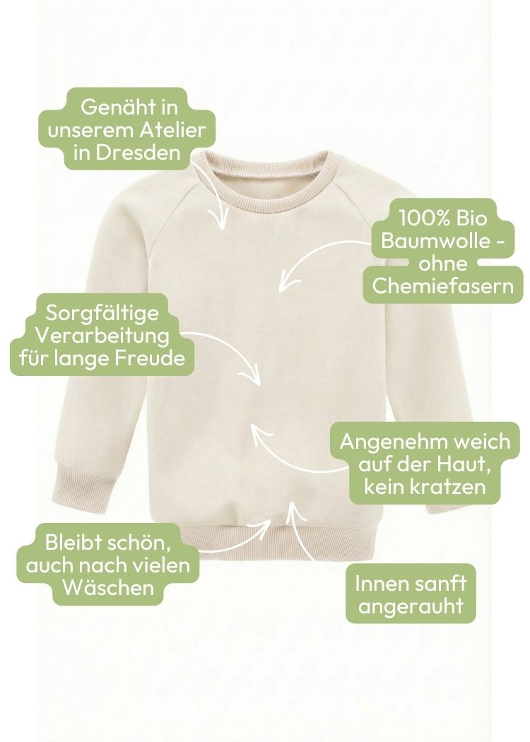 Pullover 100% Baumwolle Damen ohne Polyester in Ecru / Natur aus Bio Baumwolle - fair produziert und angenehm zu tragen