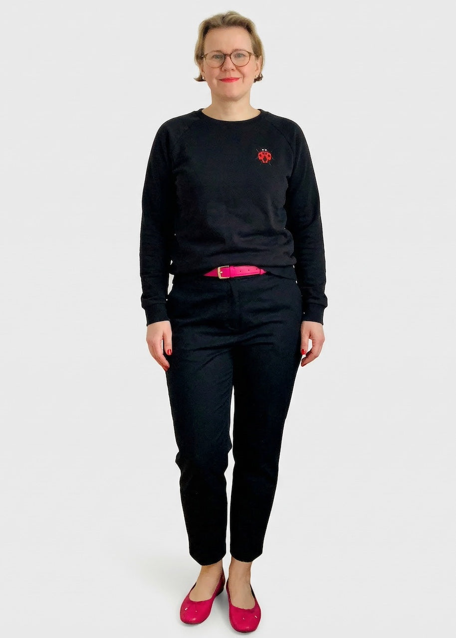 Pullover 100% Baumwolle Damen in Schwarz aus Bio Baumwolle - fair produziert und angenehm zu tragen