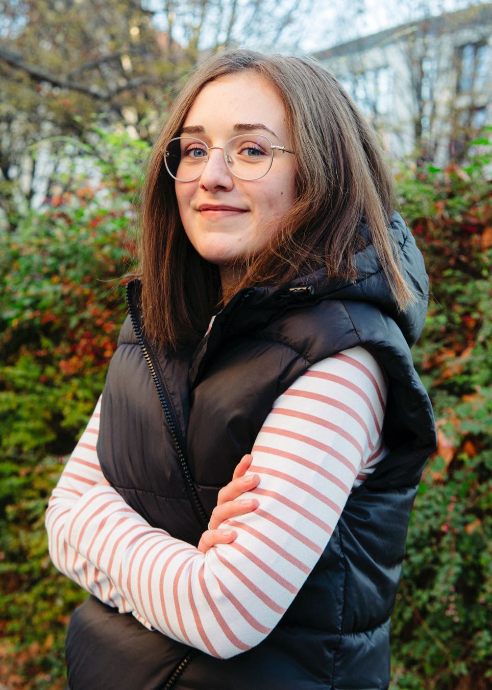 Ringelshirt Damen aus Bio Baumwolle in Ecru-Rosenholz genäht in Dresden von internaht - perfekt für alle Tage