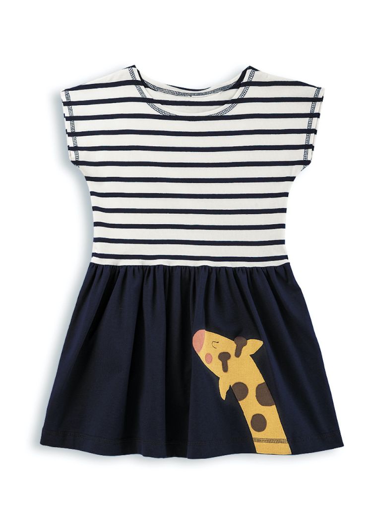 Sommerkleid für Mädchen aus Bio Baumwolle mit liebevollen Giraffenmotiv - fair genäht von internaht in Dresden