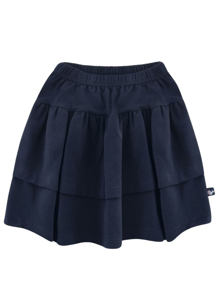 Stufenrock für Mädchen aus Bio Baumwolle in Dunkelblau - fair genäht von internaht in Dresden