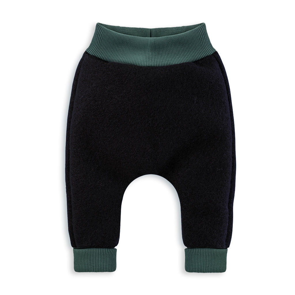 Dunkelblaue Baby-Hose aus Walk kbT - 100% Bio Wolle von internaht#color_navy