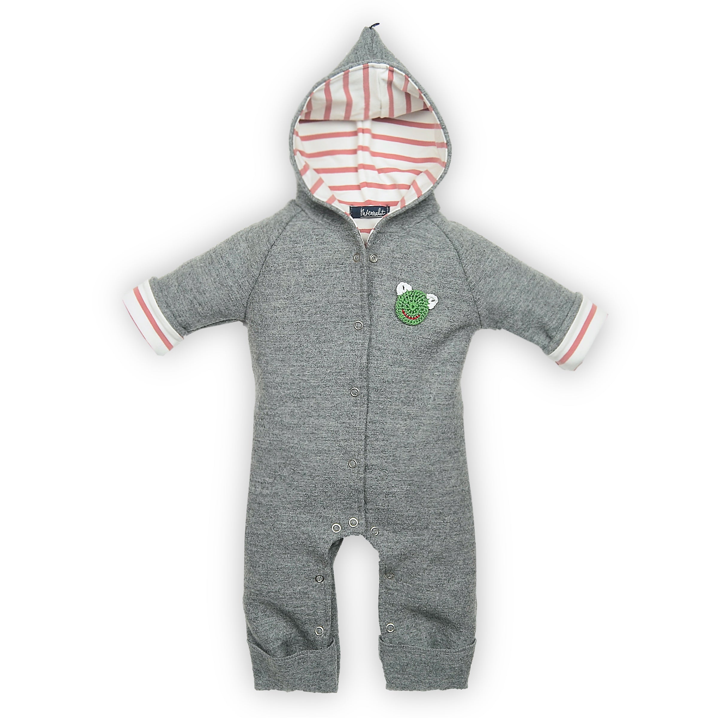 Baby Wollwalk Overall grau aus 100% Schurwolle (kbT) mit Innenfutter aus 100% Bio Baumwolle von internaht