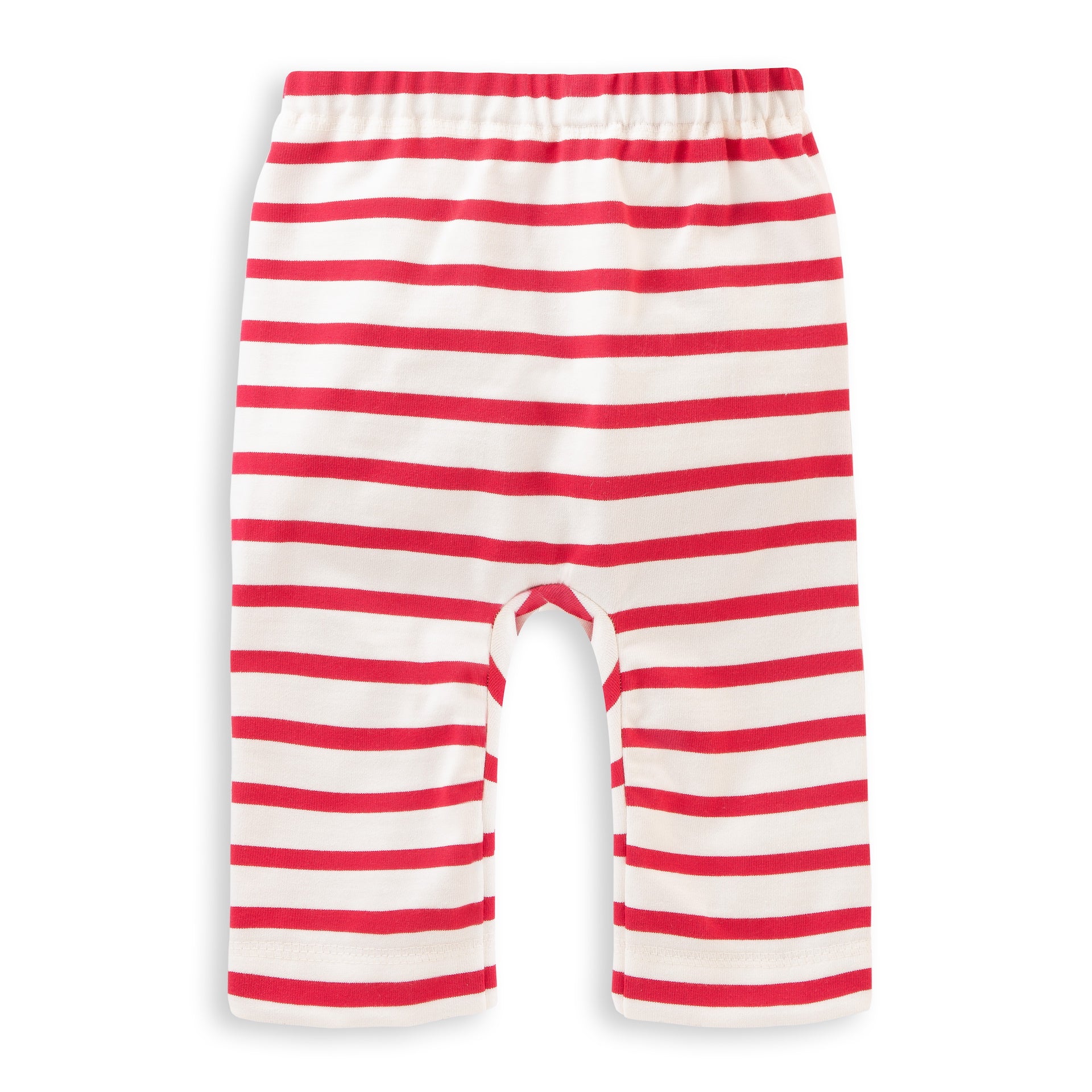 Gestreifte Baby Hose ecru magenta aus Bio Baumwolle von internaht