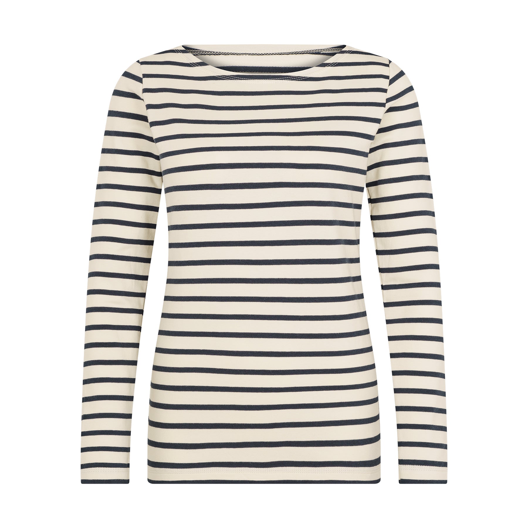 Gestreiftes Shirt für Damen in Weiß-Blau aus Bio Baumwolle von internaht