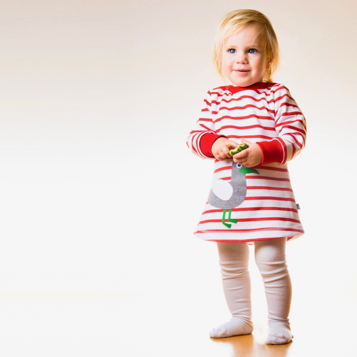 Babykleid aus Biobaumwolle mit Applikation Möwe von internaht
