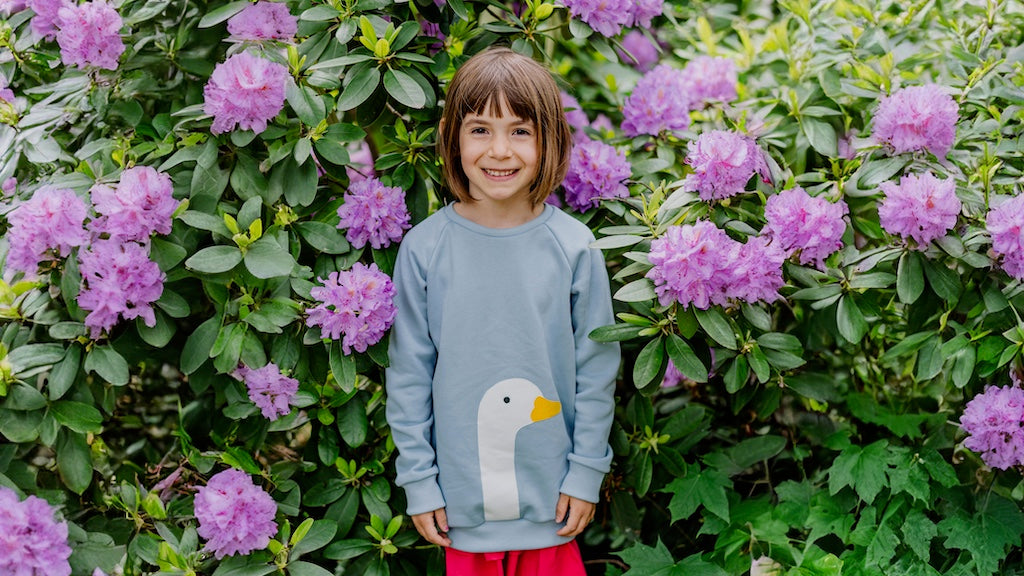 Kinder Pullover aus Bio Baumwolle mit Gans von internaht