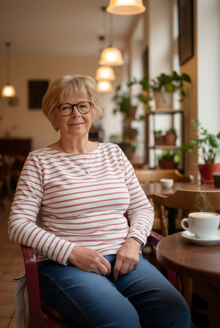 Ringelshirt Damen aus Bio-Baumwolle – Ecru/Rosenholz