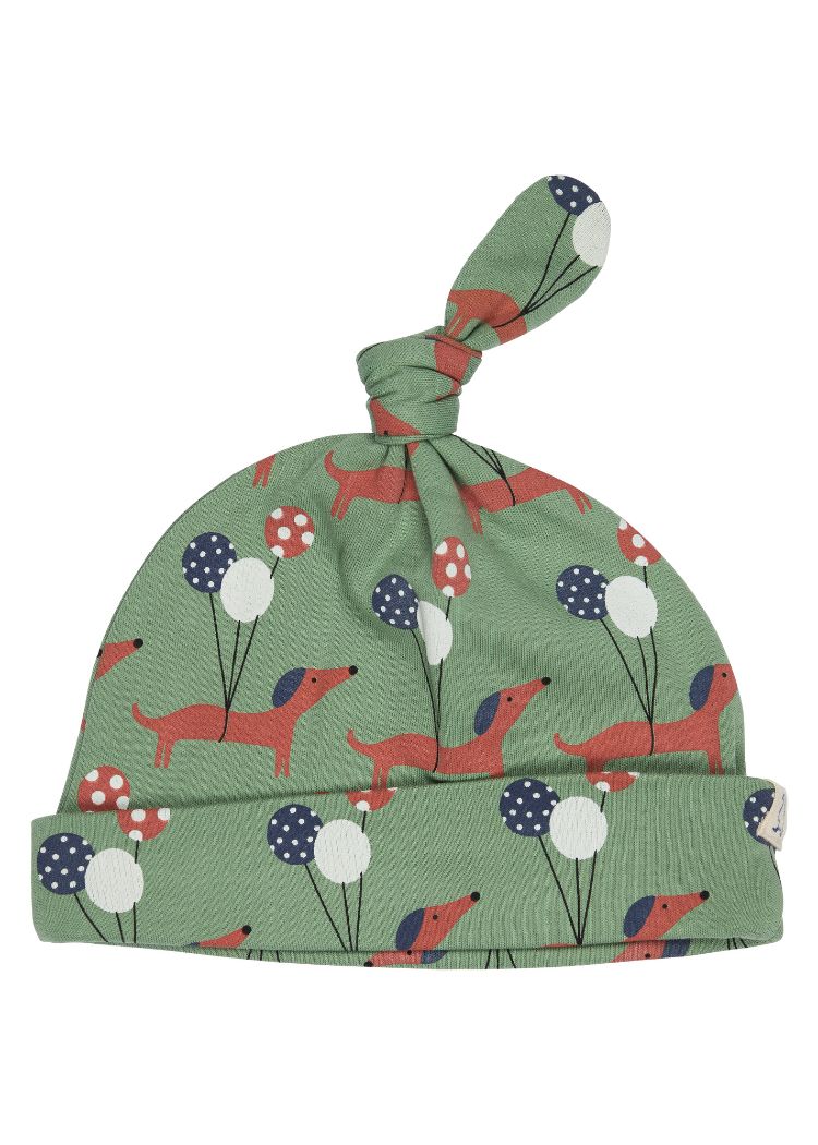 Baby Mütze "Sausage Dogs" aus 100% Bio Baumwolle mit Knotenzipfel von pigeon organics