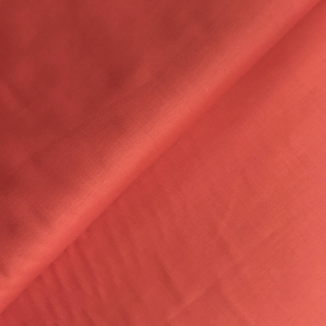 Bio Batist Bella Uni - Bright Coral aus 100% Biobaumwolle von birch fabrics