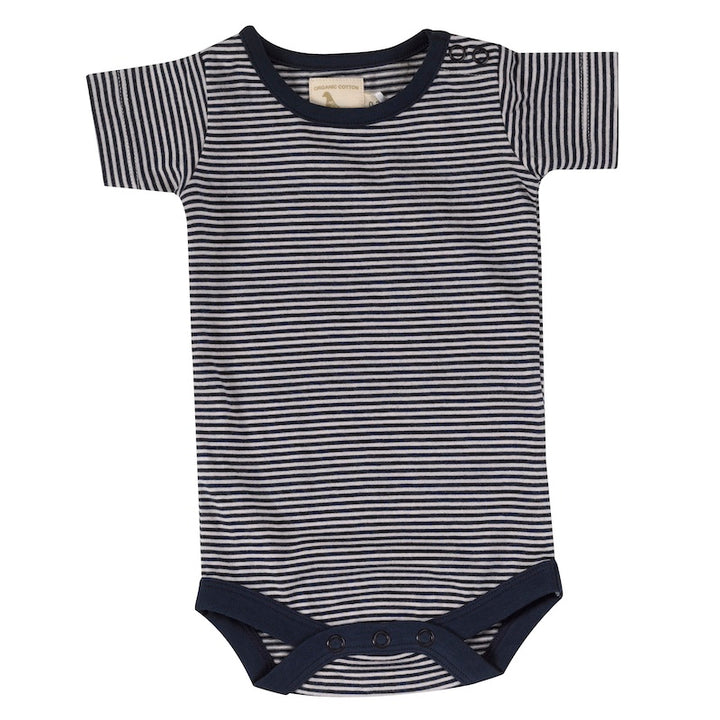 Baby Body aus 100% Bio Baumwolle Kurzarm Navy gestreift von Pigeon Organics