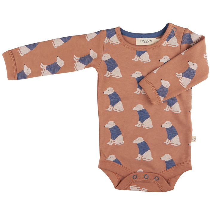 Baby Body Langarm aus Bio Baumwolle Labrador Macaroon aus 100% Bio Baumwolle von pigeon organics