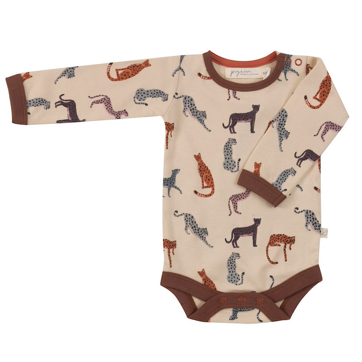 Baby Body Langarm aus Bio Baumwolle im Design Leopard aus 100% Bio Baumwolle von pigeon organics