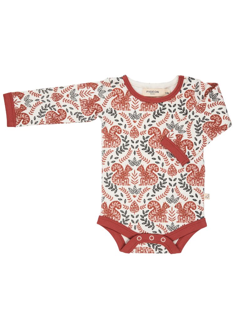Baby Body Langarm aus Bio Baumwolle Squirrel aus 100% Bio Baumwolle von pigeon organics
