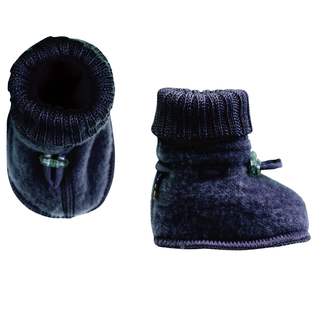 Warme Baby Booties aus 100% Merinowolle von joha in Navy