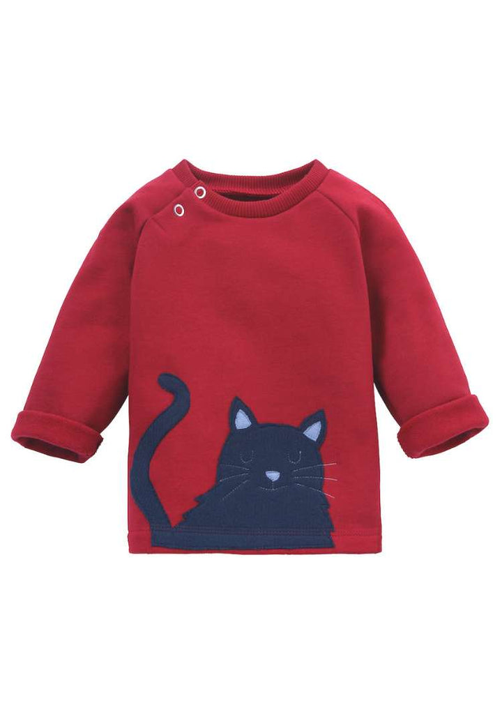 Baby Pullover aus 100% Bio Baumwolle mit Katzen-Motiv von internaht