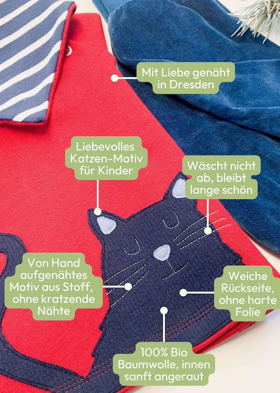 Baby Pullover aus 100% Bio Baumwolle mit Katzen-Motiv von internaht - Vorteile auf einen Blick