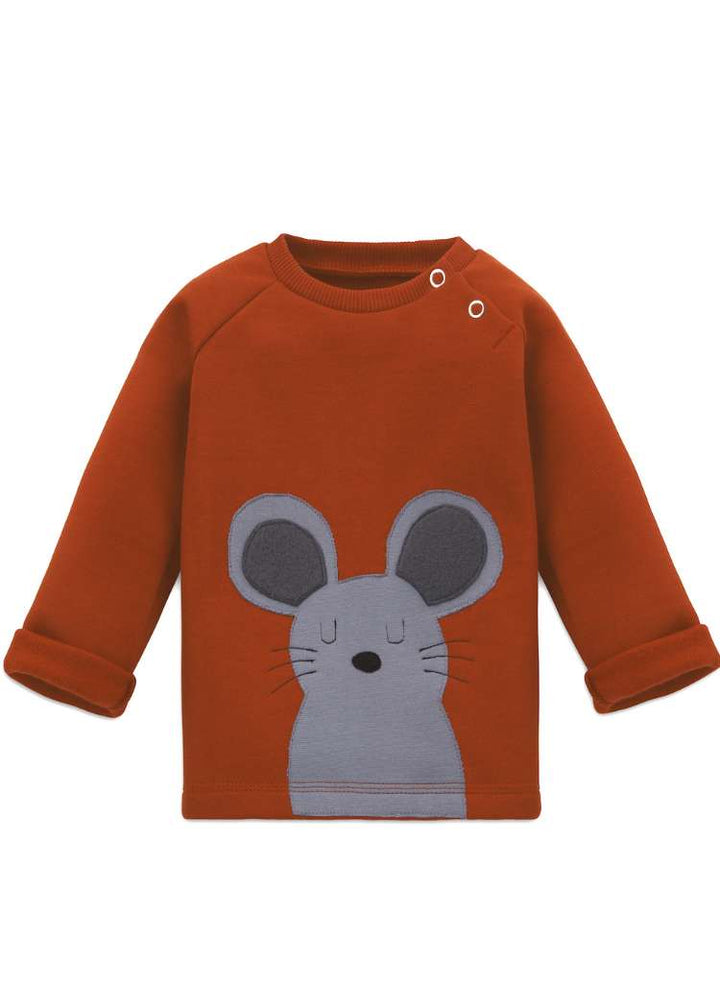 Baby Pullover aus 100% Bio Baumwolle mit Maus-Motiv von internaht