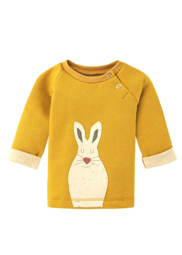 Baby Pullover aus 100% Bio Baumwolle mit Schneehasen-Motiv von internaht