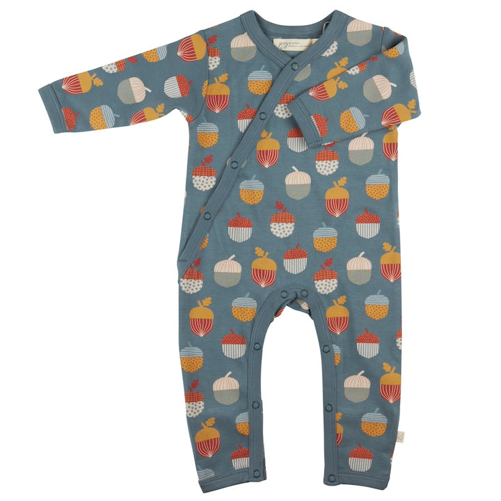 Baby Strampler Bio Baumwolle im Design Acorns blue aus 100% Bio Baumwolle von pigeon organics