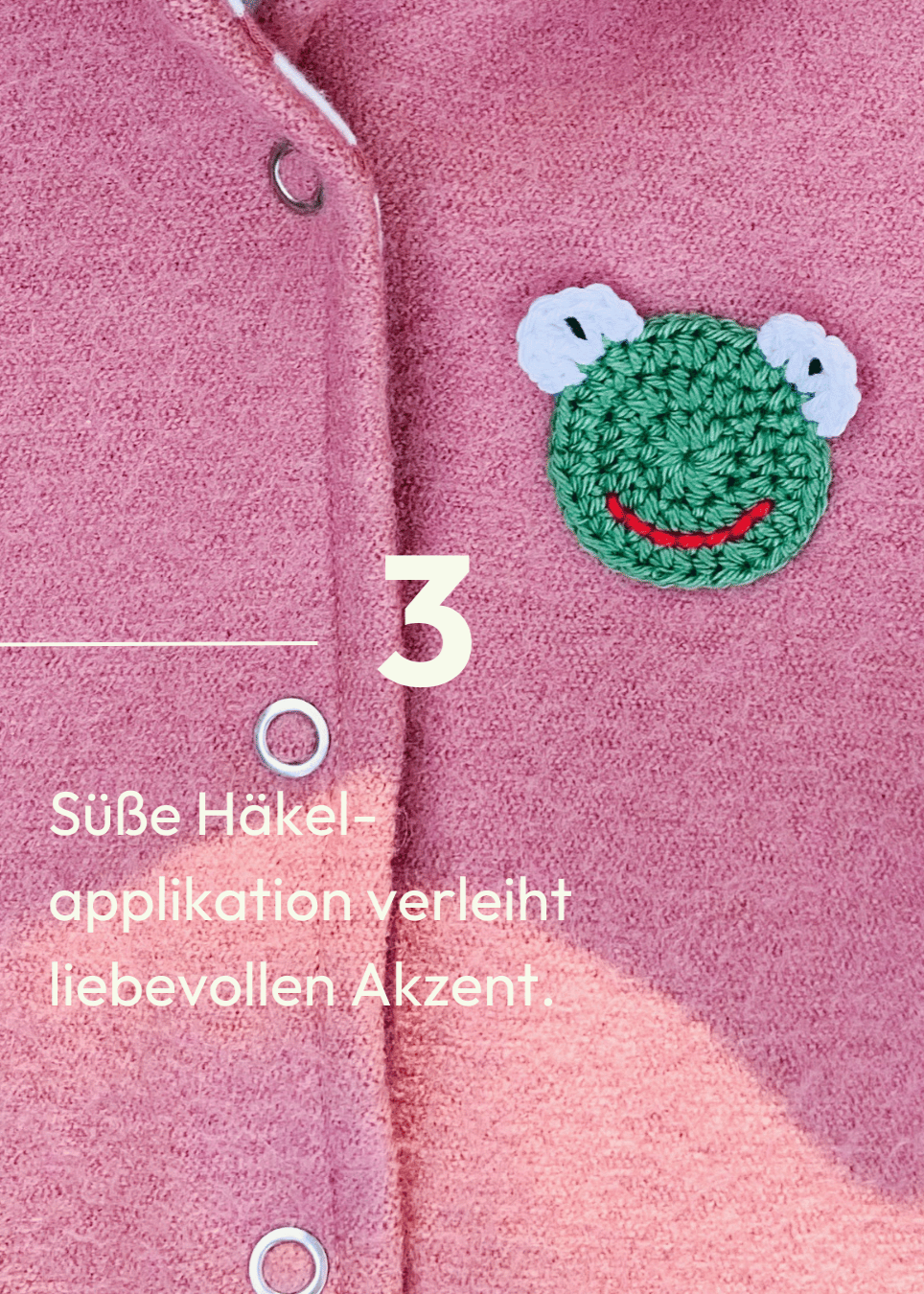 Baby Walkoverall für Mädchen in Rose von internaht mit Frosch-Motiv