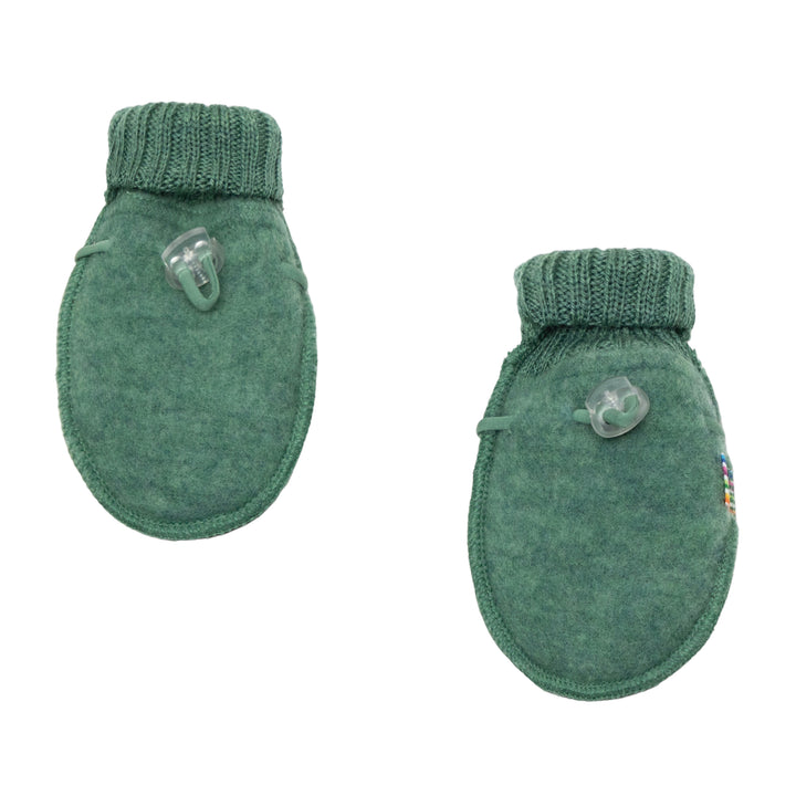 Warme Baby Handschuhe aus 100% Merinowolle in Grün von Joha
