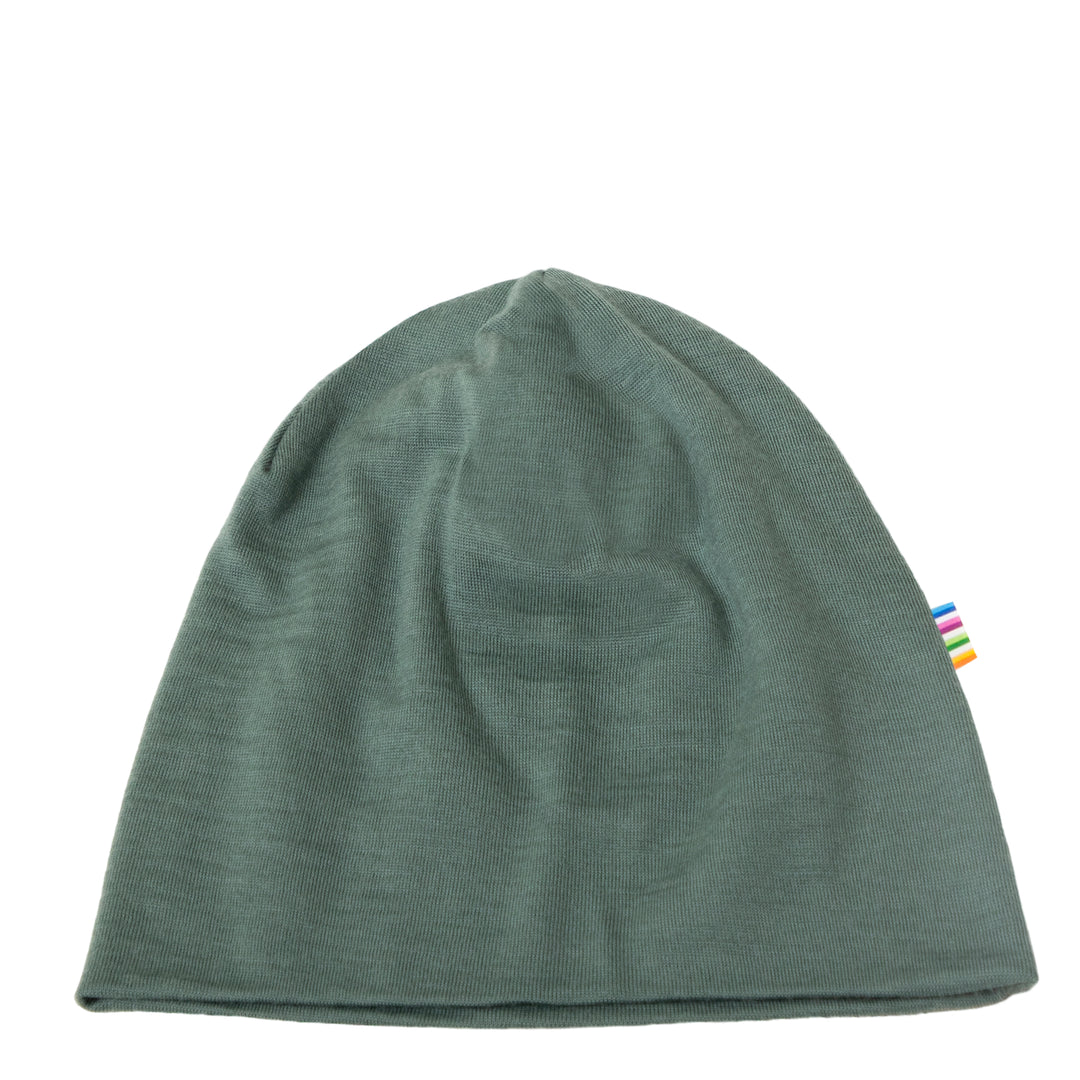 Beanie Mütze für Kinder aus 100% Merinowolle von joha in salbeigrün