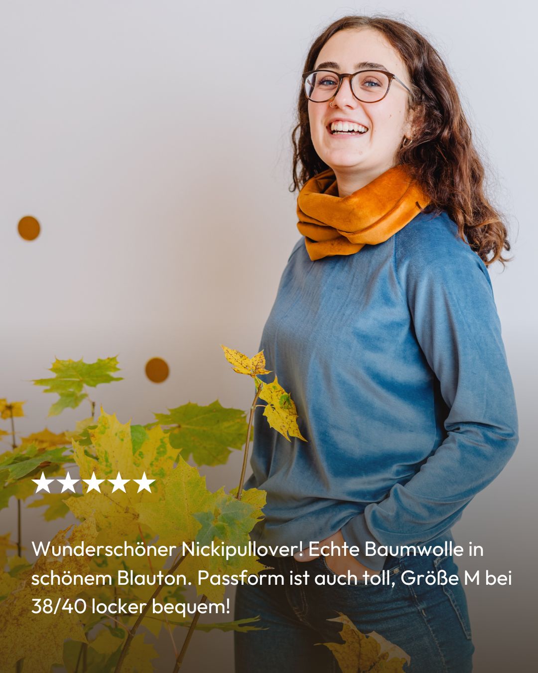 Damen Nicki Pullover aus Bio-Baumwolle in Taubenblau mit positiver Kundenbewertung